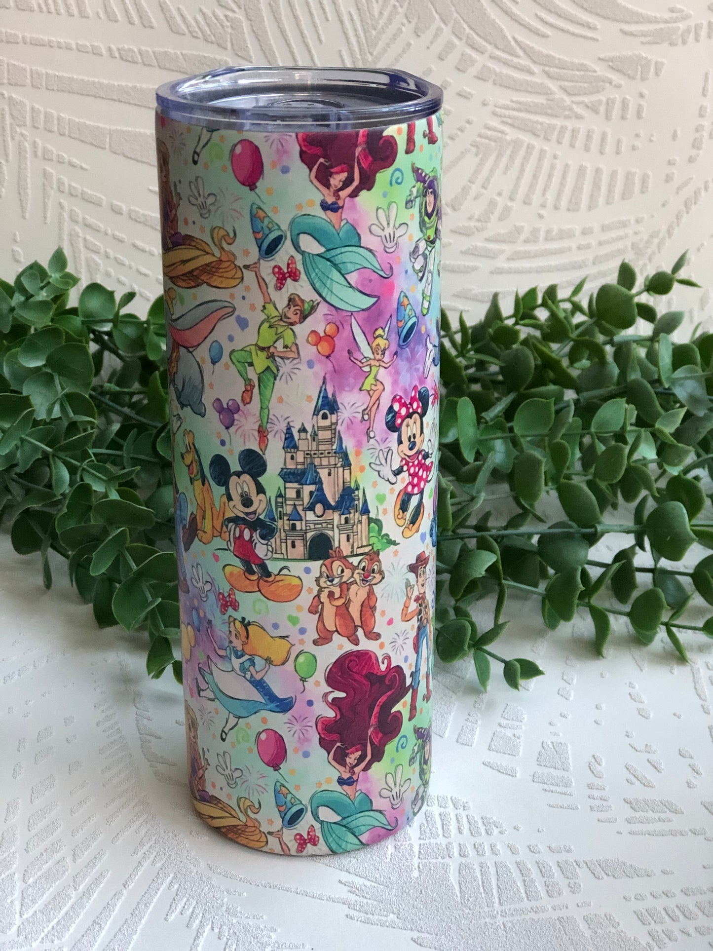 20oz Skinny Tumbler - Colourful Disney Characters