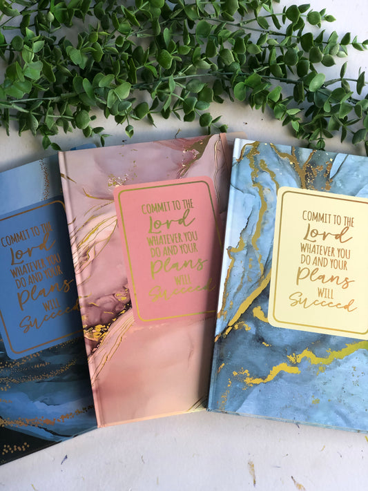 A4 Hard Cover Lined Notebook - Commit to the Lord Whatever You Do