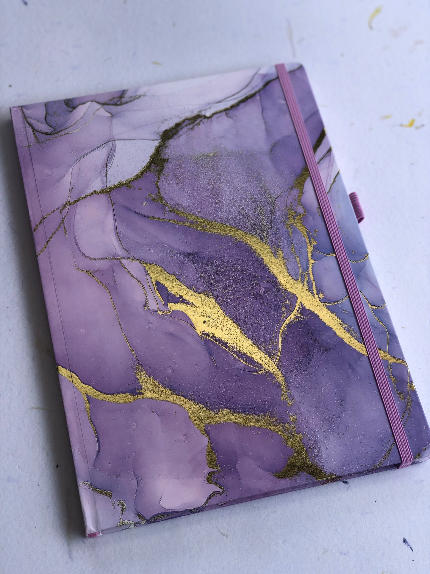 A4 Hard Cover Lined Gold Trim Notebook