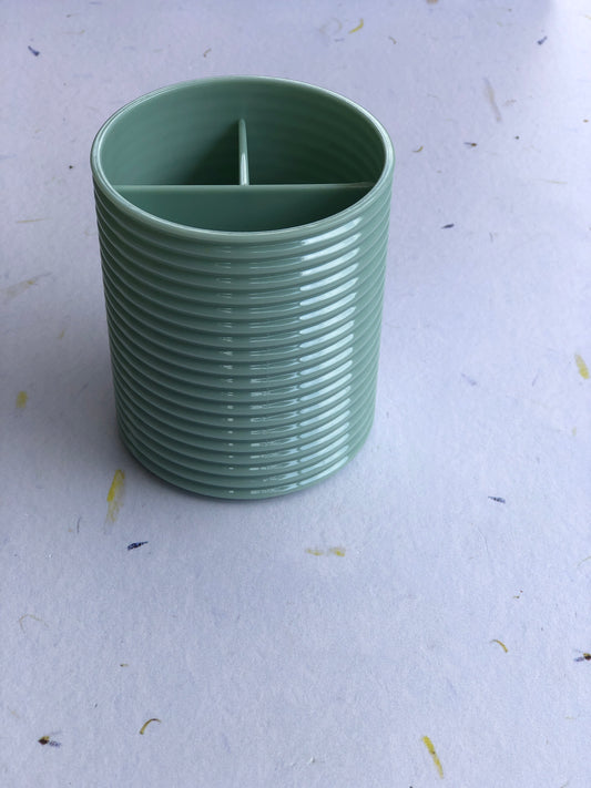 Ribbed Plastic Pen Holder with Divider