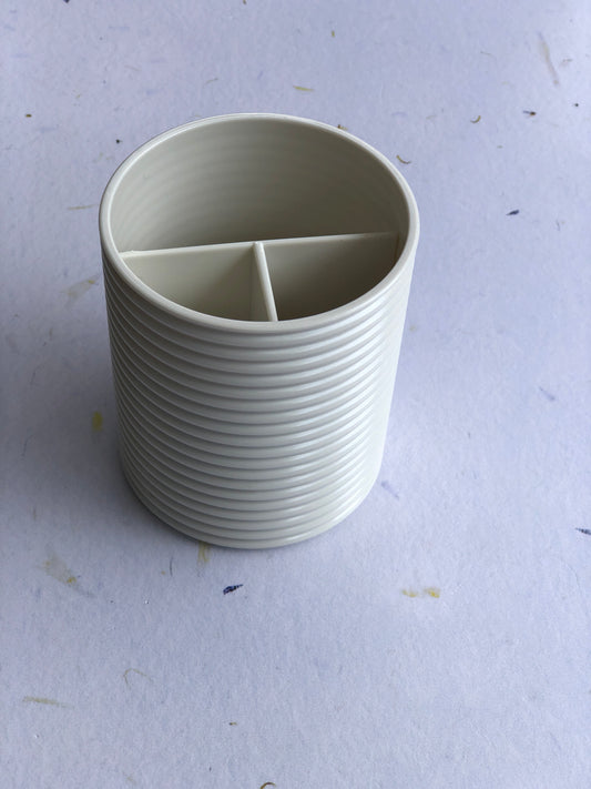 Ribbed Plastic Pen Holder with Divider