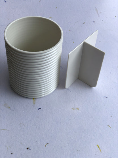 Ribbed Plastic Pen Holder with Divider