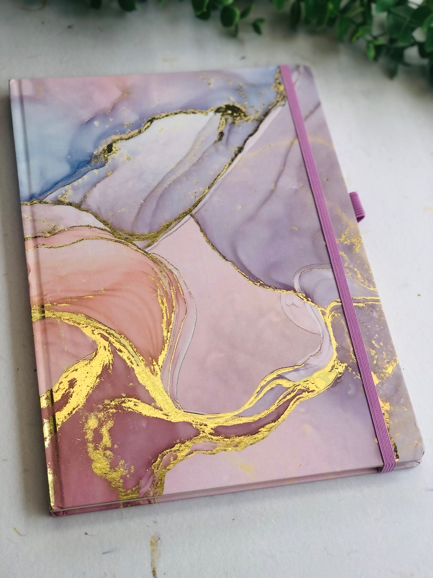 A4 Hard Cover Lined Gold Trim Notebook