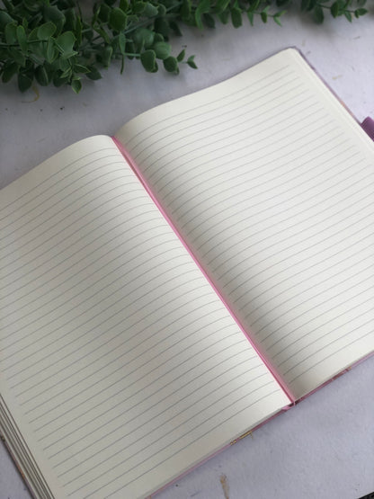 A4 Hard Cover Lined Gold Trim Notebook