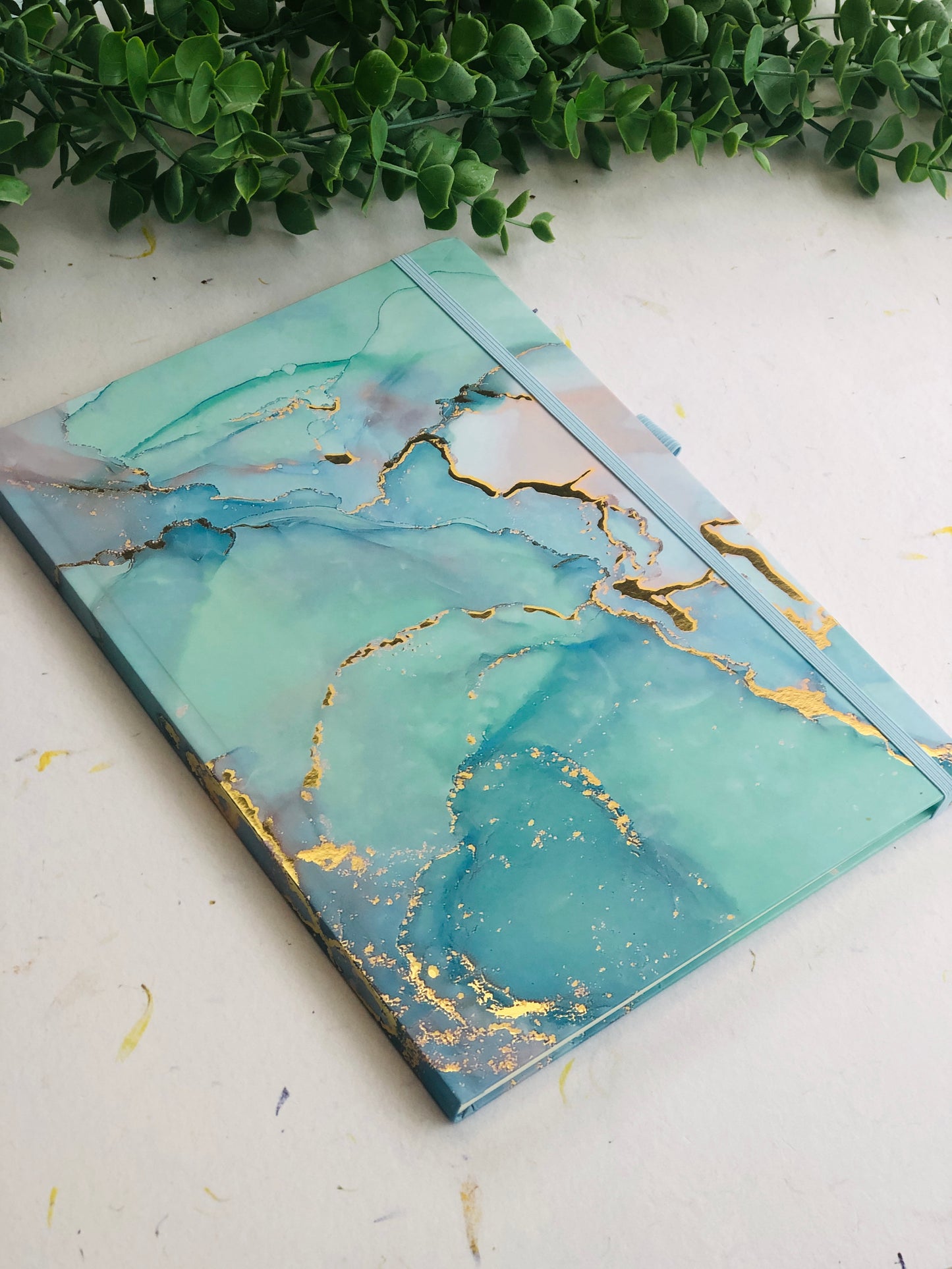 A4 Hard Cover Lined Gold Trim Notebook