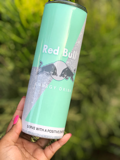 20oz Skinny Tumbler - Bull Mint Glitter
