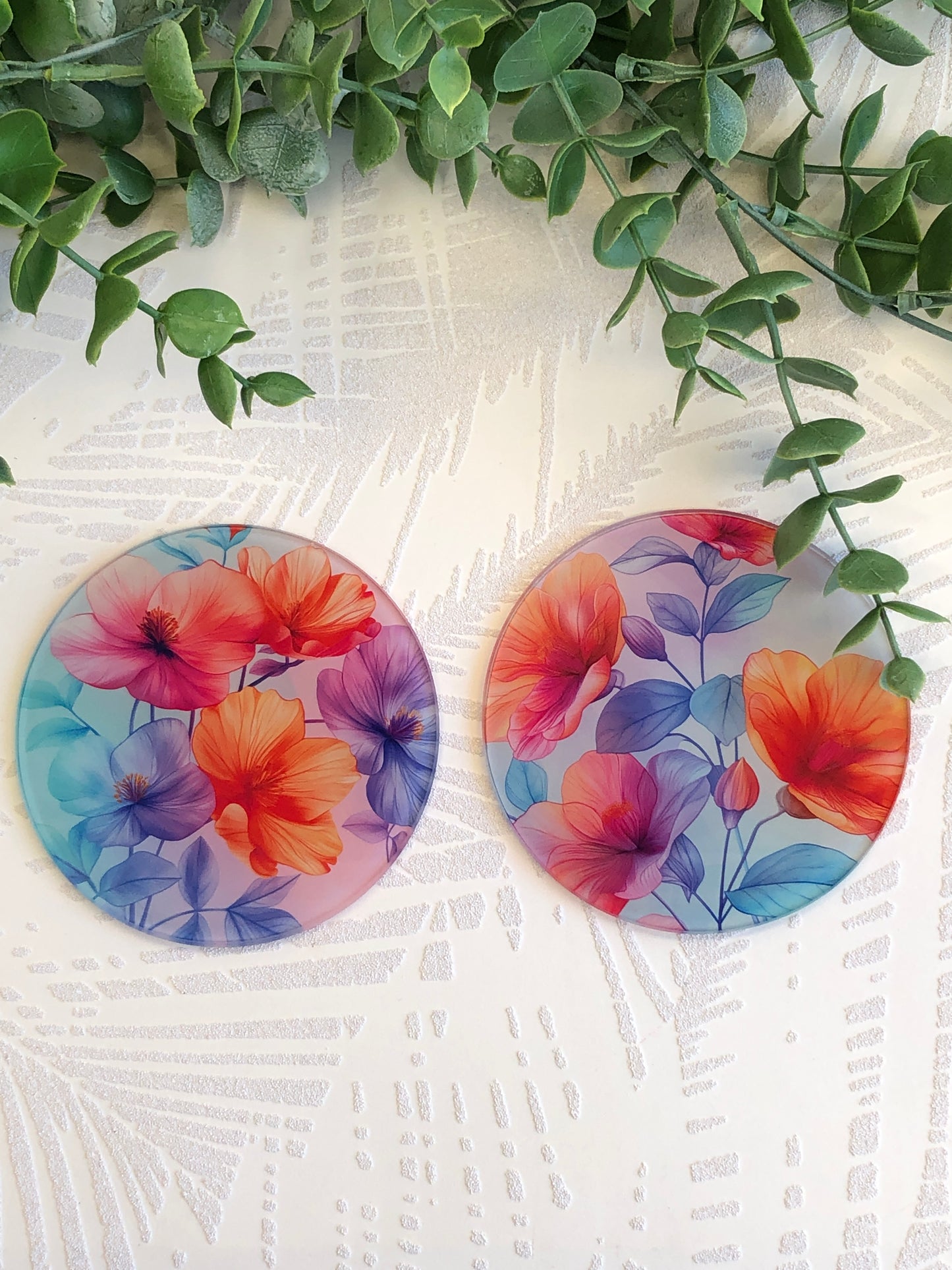 Glass Coasters -  Vibrant Florals