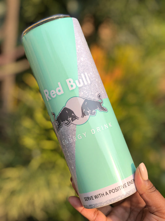 20oz Skinny Tumbler - Bull Mint Glitter