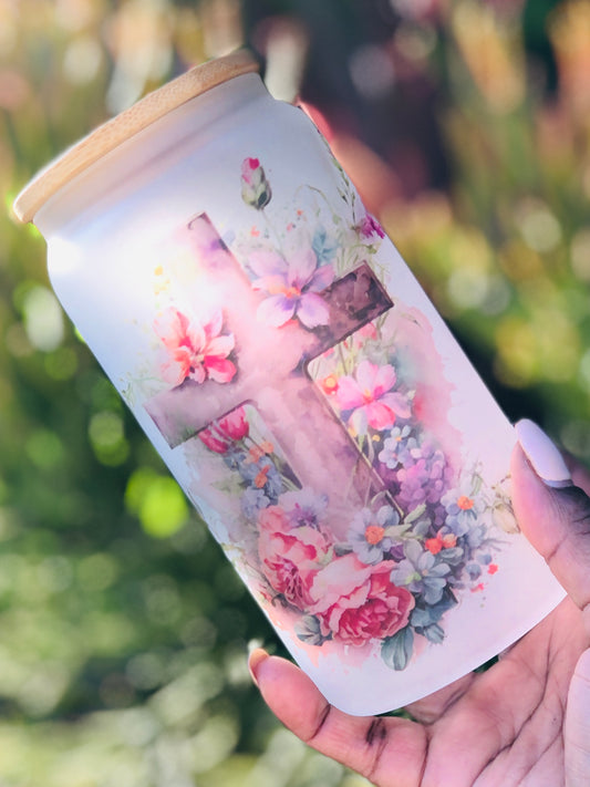 Frosted Glass Can - Faith Over Everything