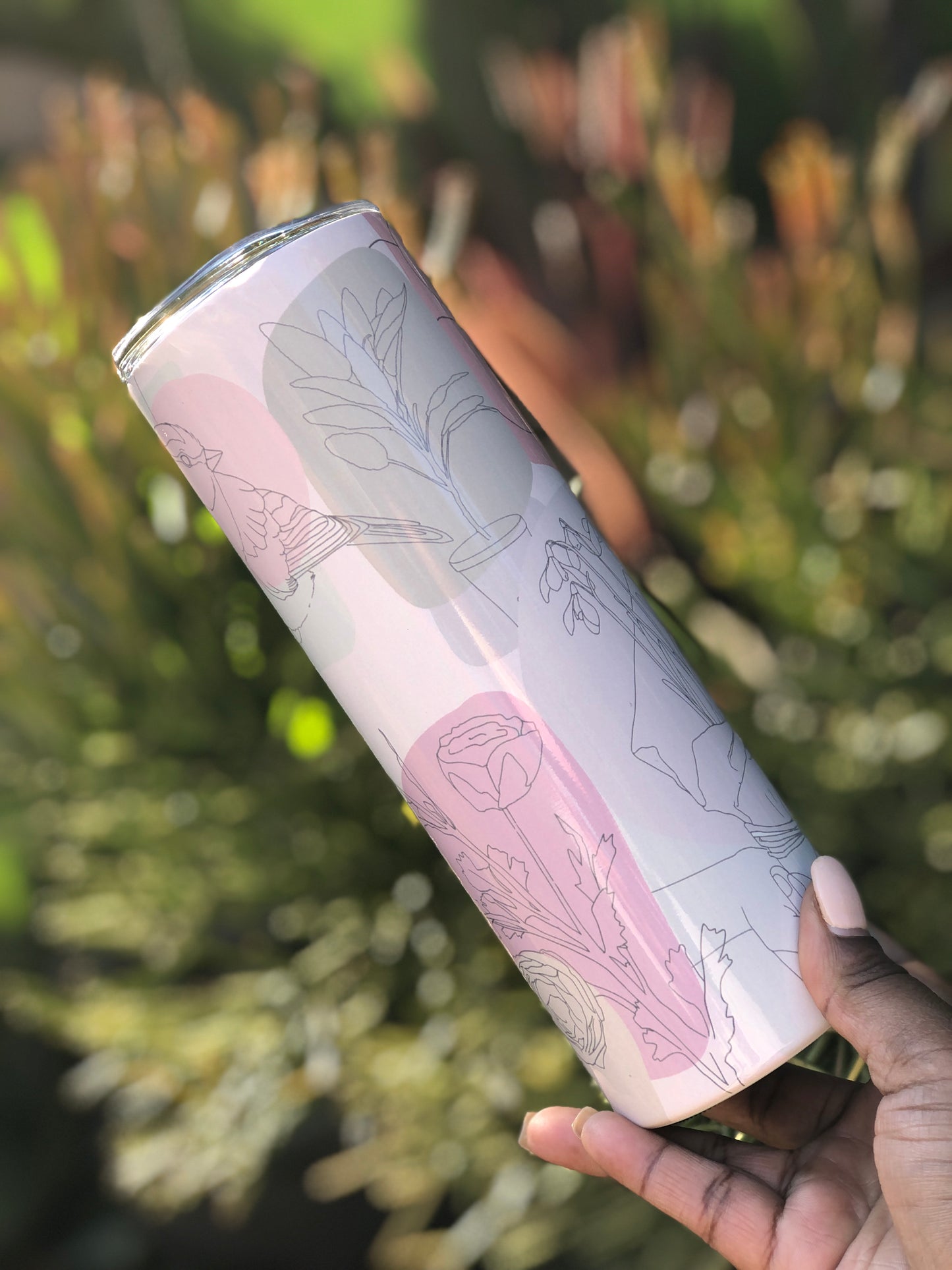 20oz Skinny Tumbler - Nature Line Art