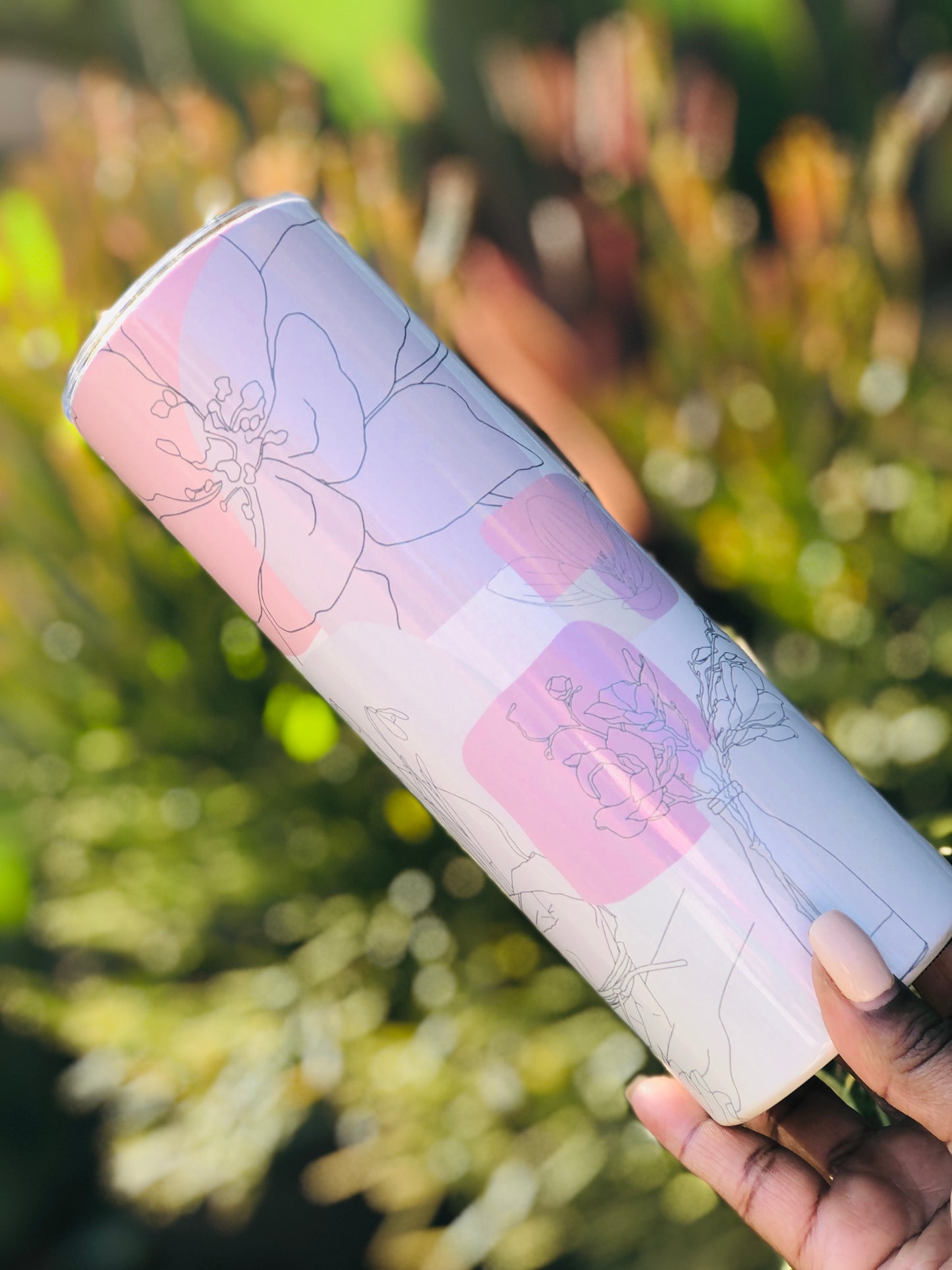 20oz Skinny Tumbler - Nature Line Art