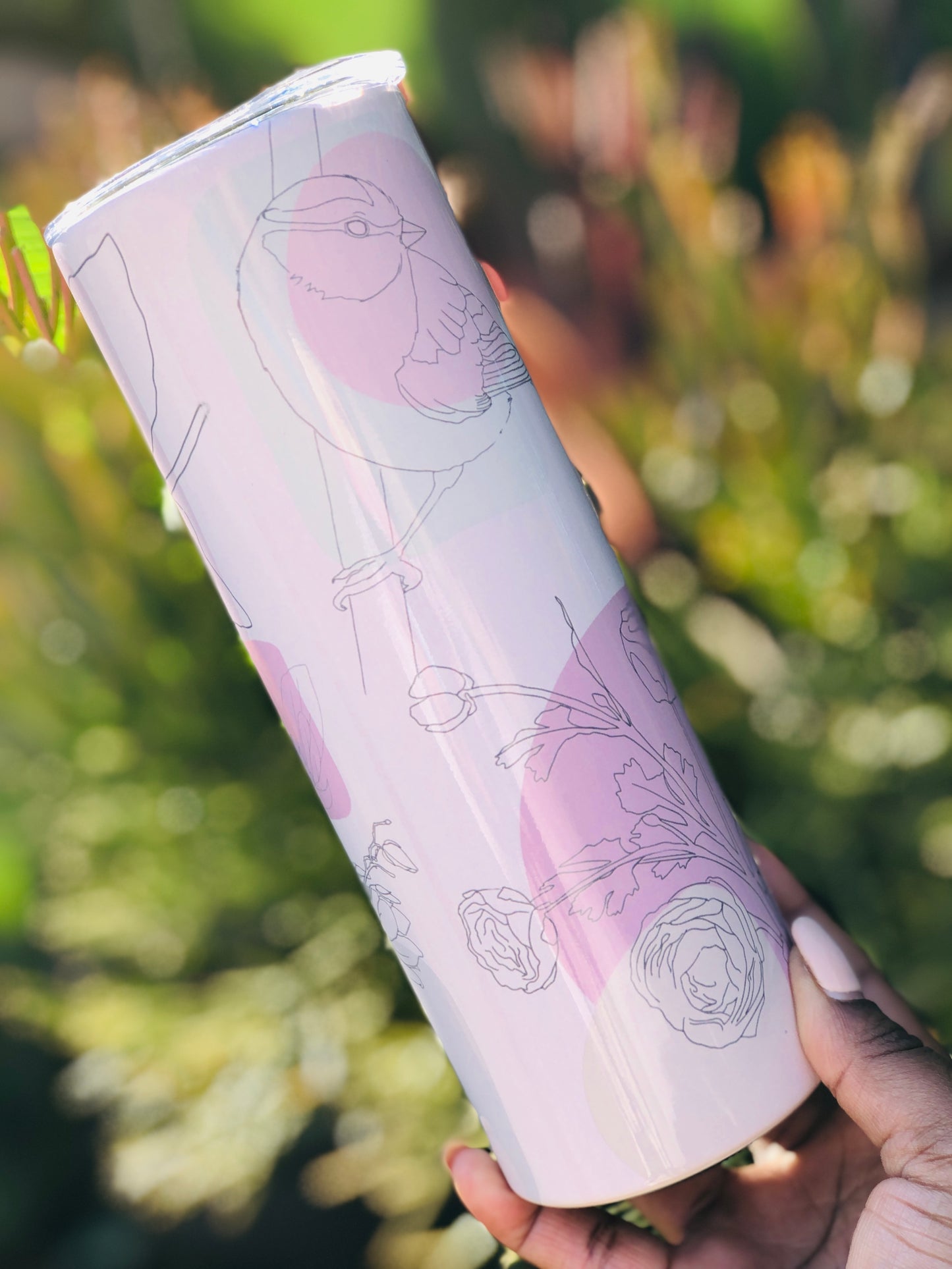 20oz Skinny Tumbler - Nature Line Art