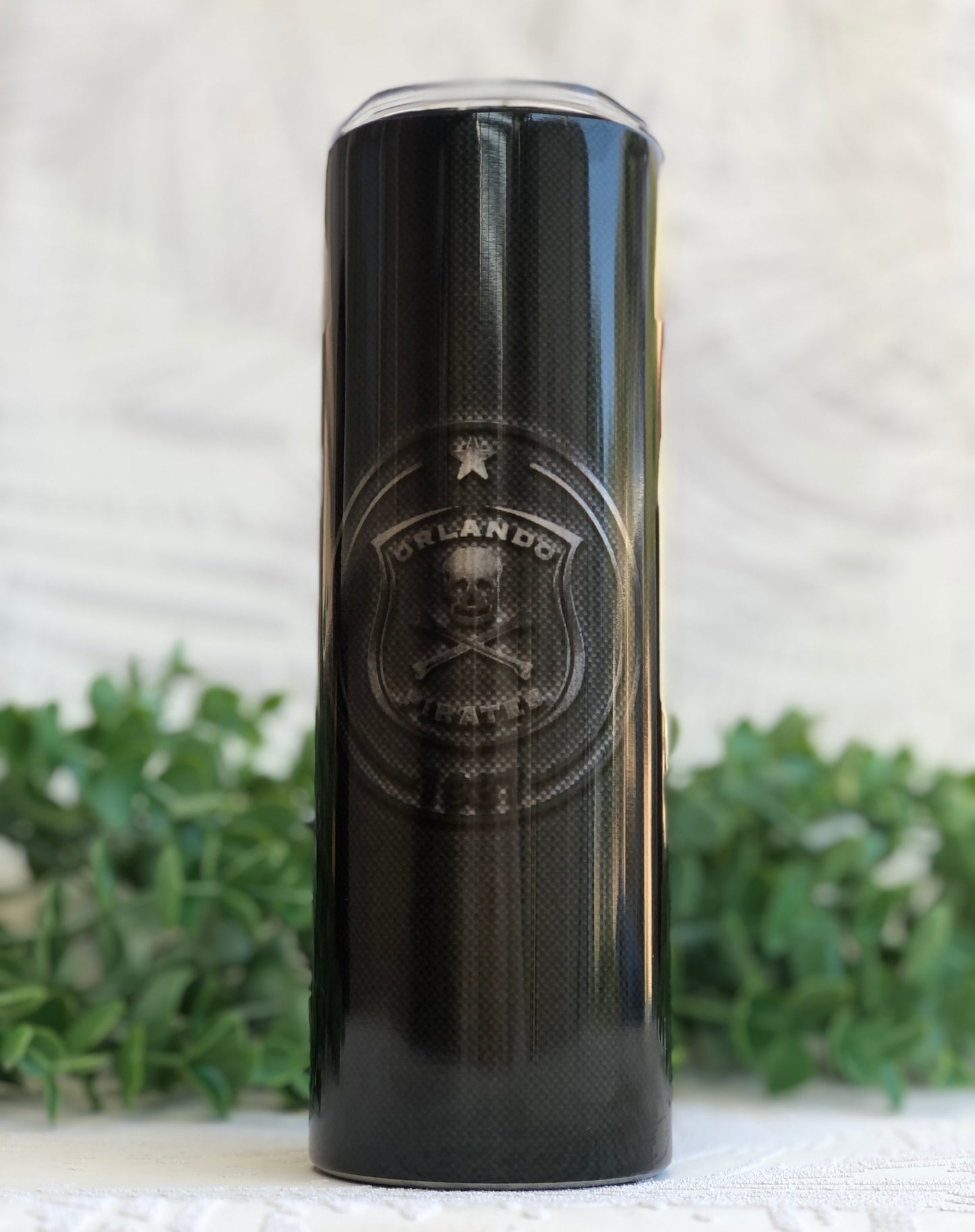 20oz Silver Skinny Tumbler - Orlando Pirates Gunmetal