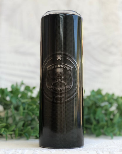 20oz Silver Skinny Tumbler - Orlando Pirates Gunmetal