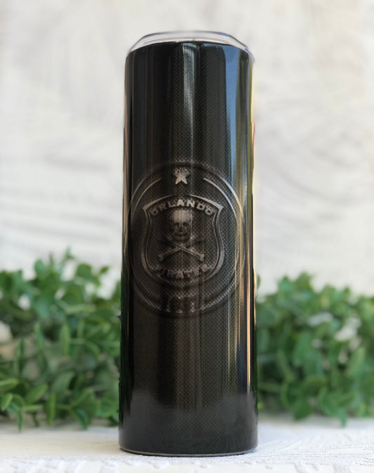 20oz Silver Skinny Tumbler - Orlando Pirates Gunmetal