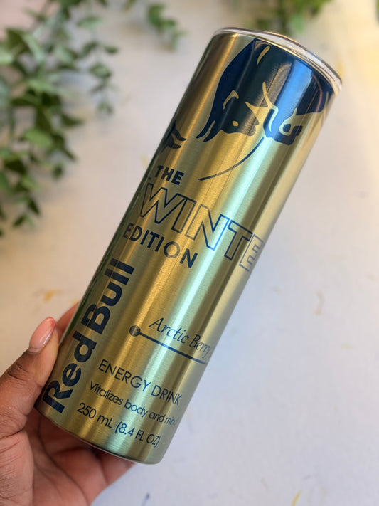 20oz Silver Skinny Tumbler - Red Bull Winter Edition