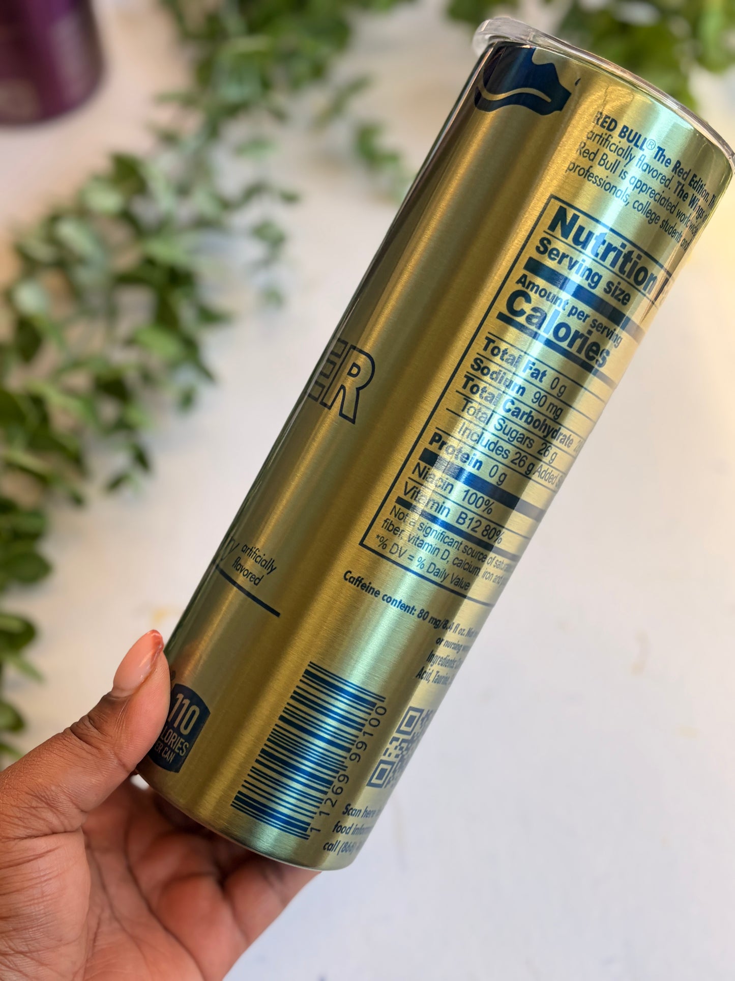 20oz Silver Skinny Tumbler - Red Bull Winter Edition