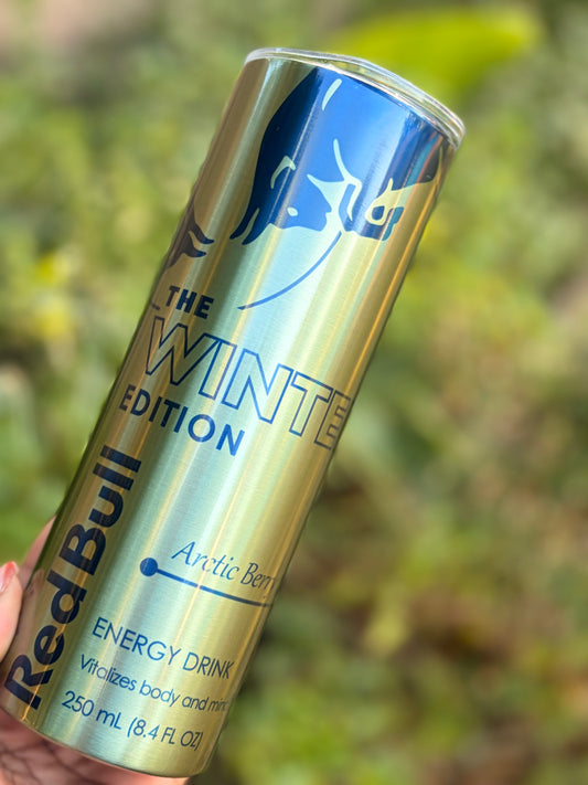 20oz Silver Skinny Tumbler - Red Bull Winter Edition