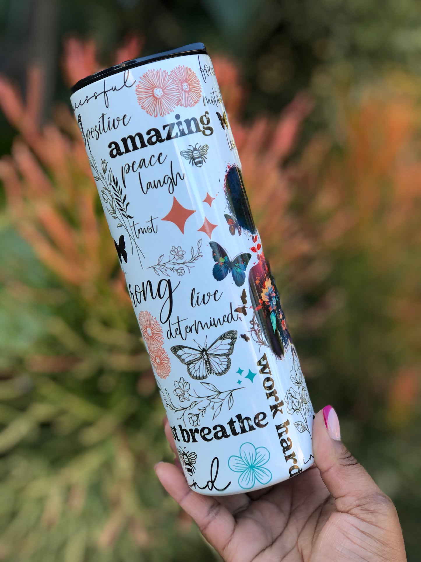 20oz Skinny Tumbler - Motivational Affirmations