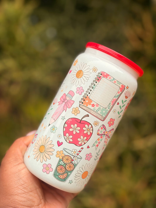 Shimmer Glass Can - Teacher Coquette