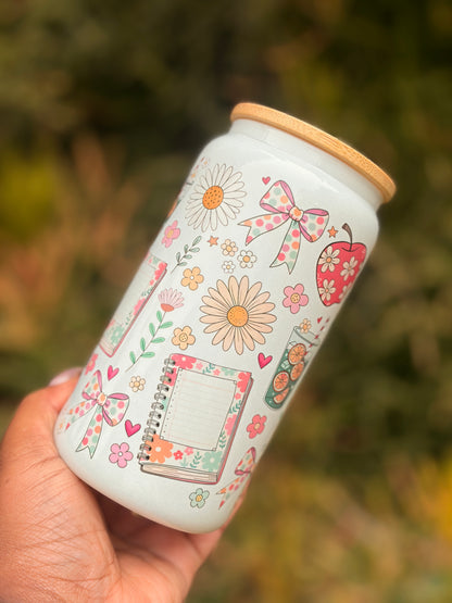 Shimmer Glass Can - Teacher Coquette