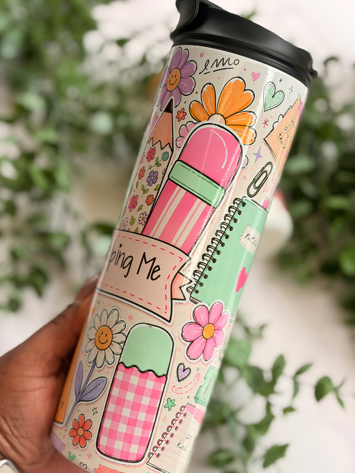 20oz Dual Lid Tumbler - Teacher Pencil Design