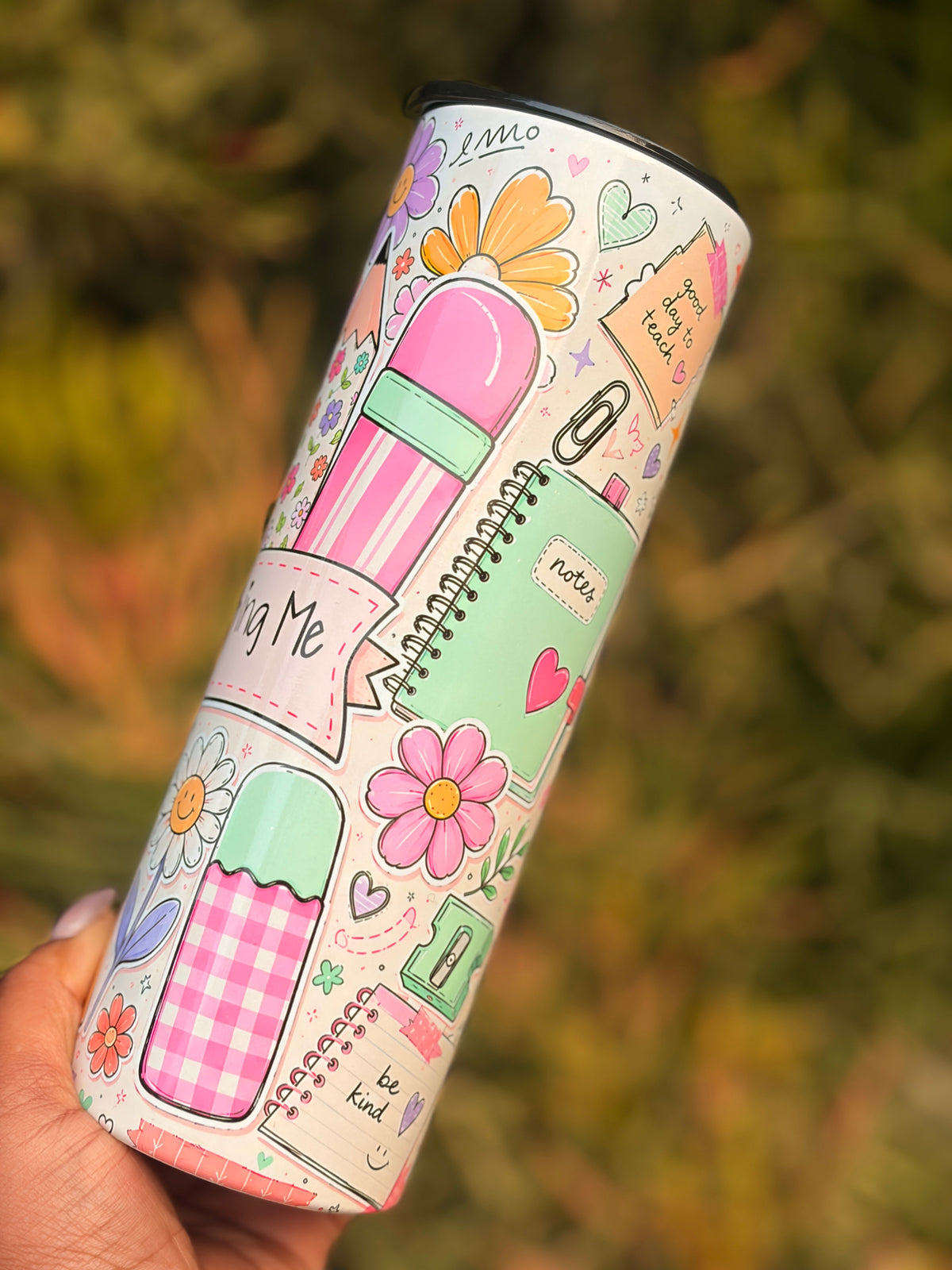 20oz Skinny Tumbler -  Teacher Pencil Design