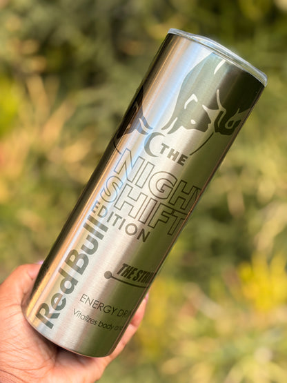 20oz Silver Skinny Tumbler - Red Bull - The Struggles
