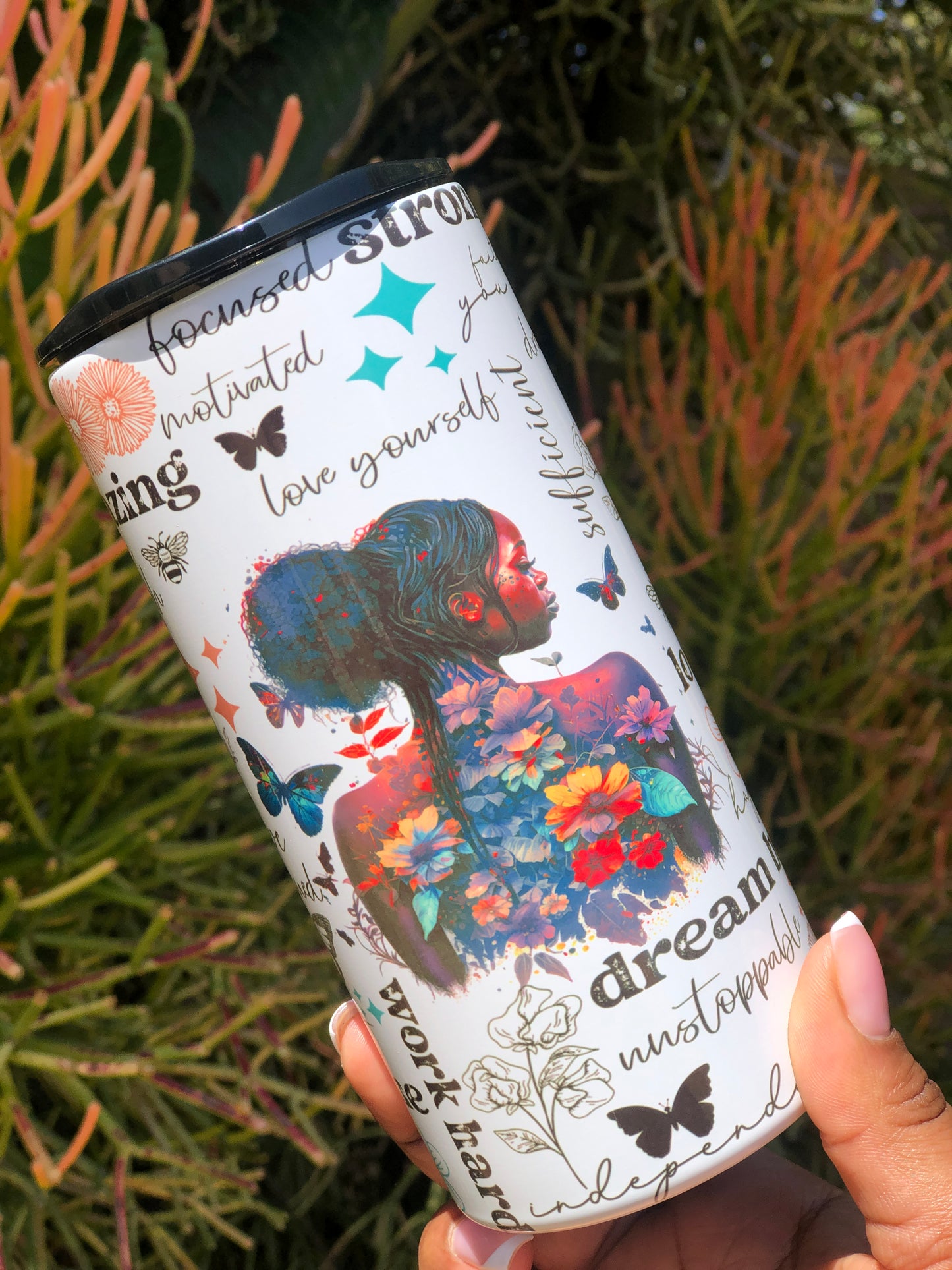 15oz Skinny Tumbler - Motivational Affirmations