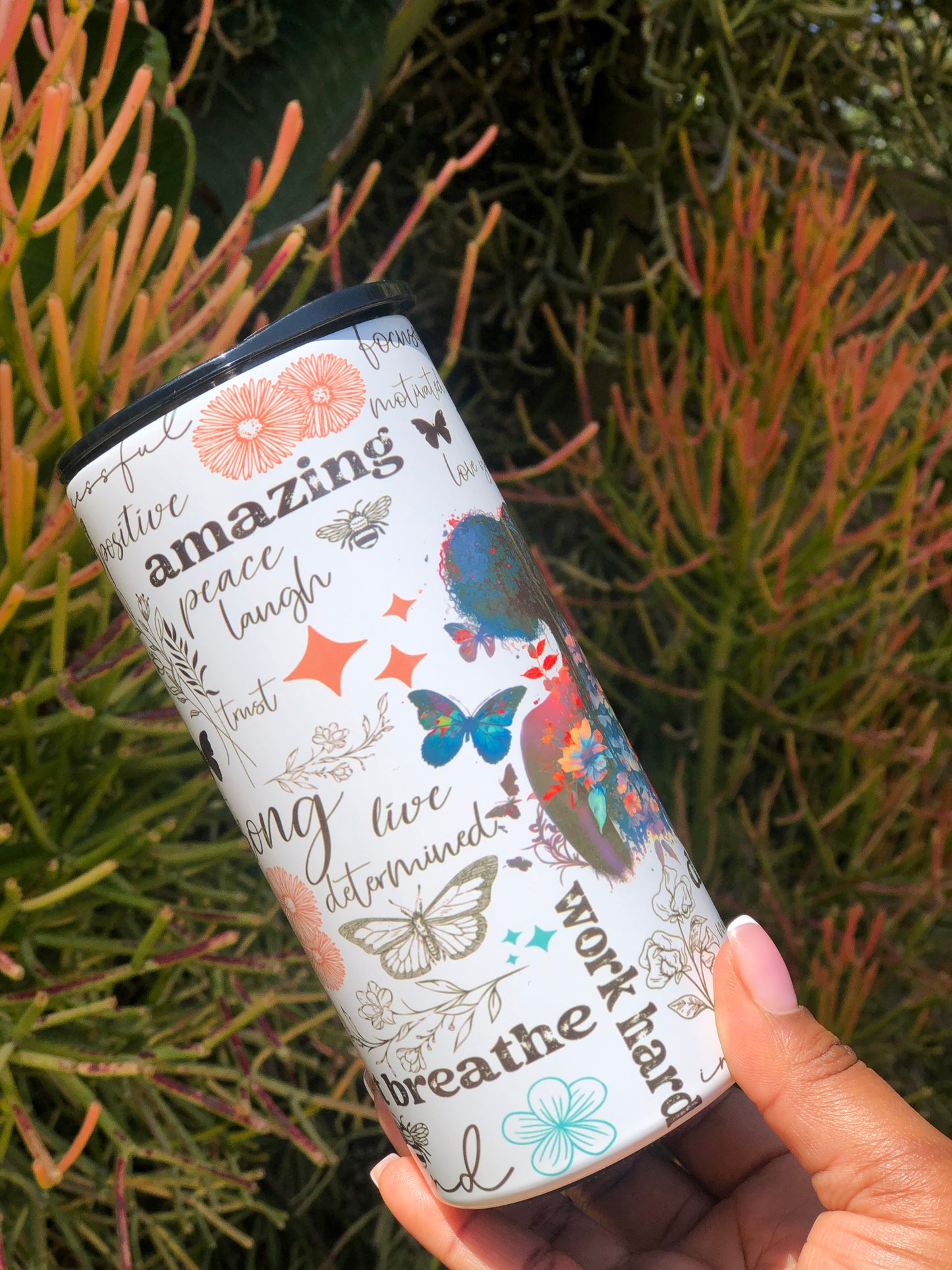 15oz Skinny Tumbler - Motivational Affirmations
