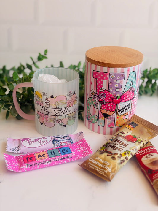 Mug and Jar Set - Teacher Stripped Design