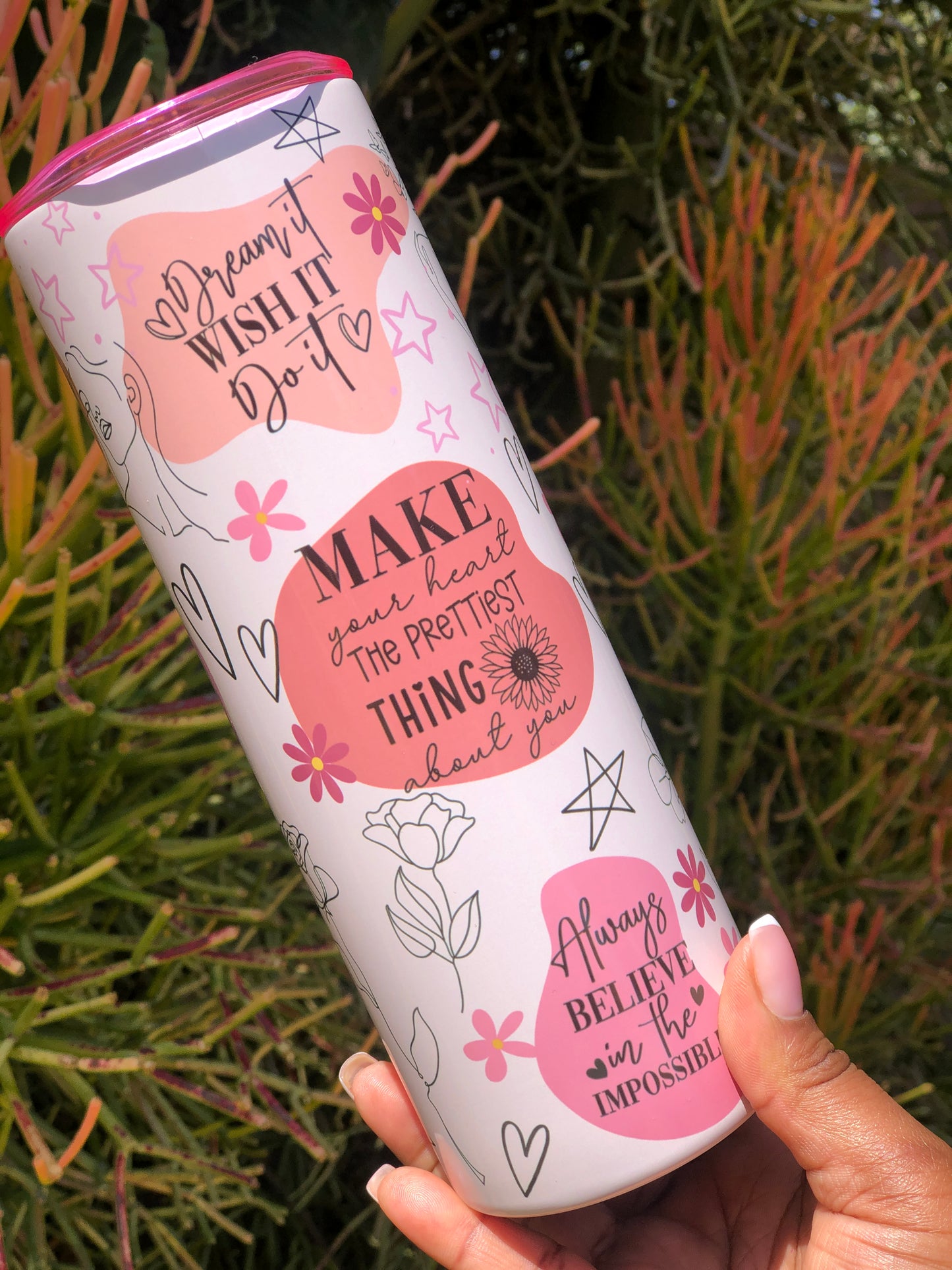 20oz Skinny Tumbler - Positive Affirmations Neutral