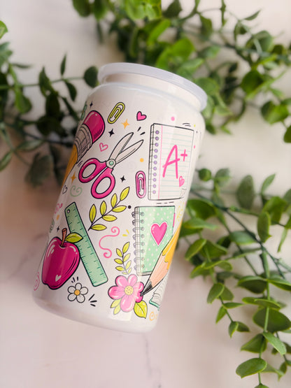 16oz Stainless Steel Tumbler - Teacher Doodles