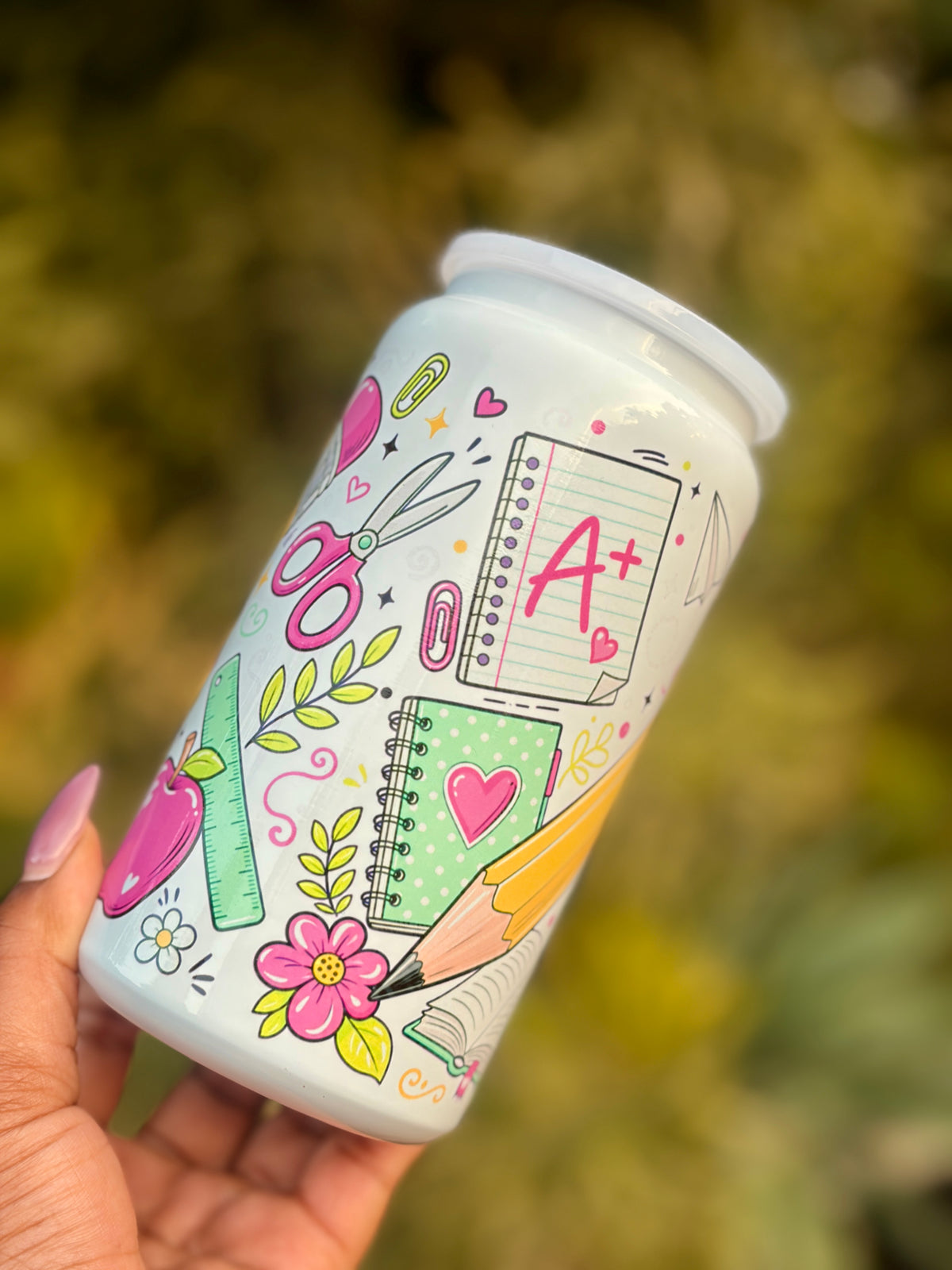 16oz Stainless Steel Tumbler - Teacher Doodles