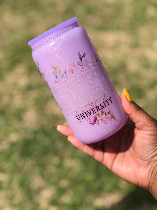 Shimmer Glass Can - Anxiety University
