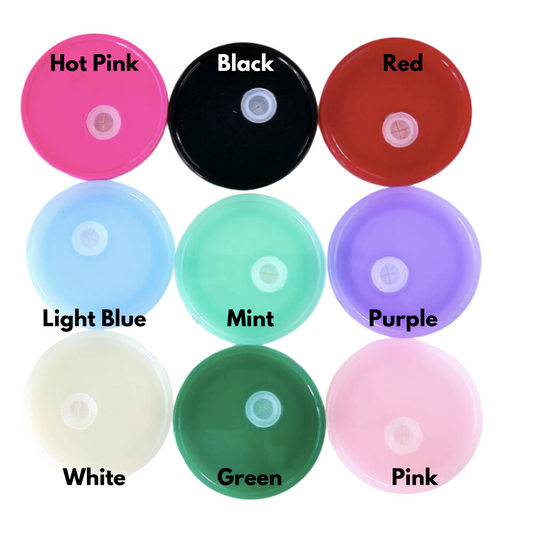 Glass Can Plastic Coloured Lids