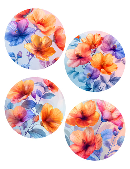 Glass Coasters -  Vibrant Florals